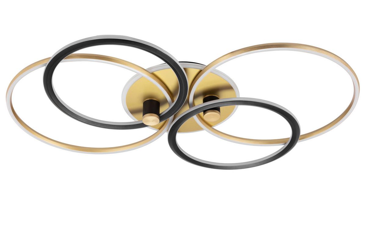 LED-Deckenleuchte Rip - Goldfarben/Schwarz, MODERN, Kunststoff/Metall (110/72/11cm)