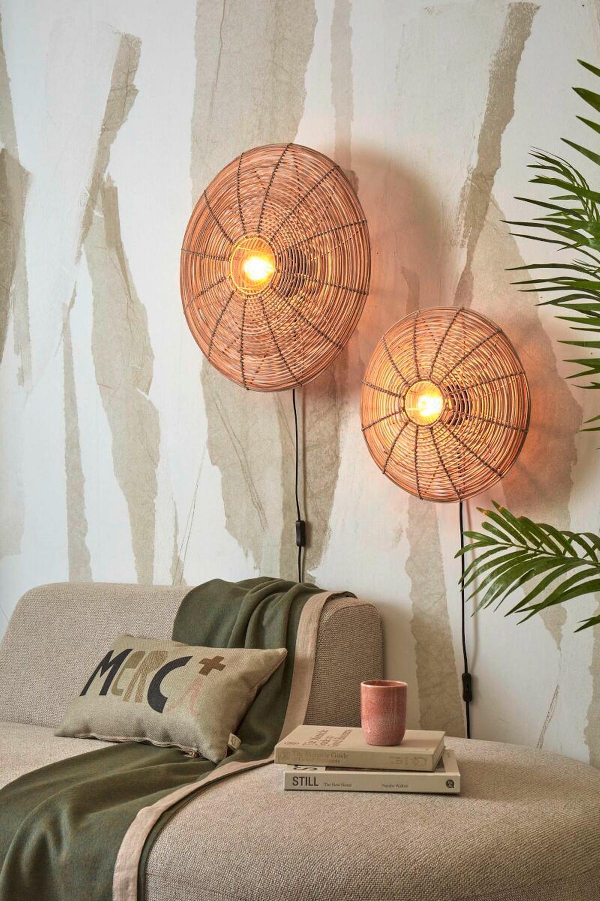 Wandleuchte Tanami/w/4010/n - Naturfarben, Trend, Naturmaterialien (10/40/40cm) - Good & Mojo