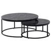Beistelltisch 2er-set , Marmoroptik/schwarz - Schwarz, MODERN, Holzwerkstoff/Metall (80/80/36cm) - MID.YOU