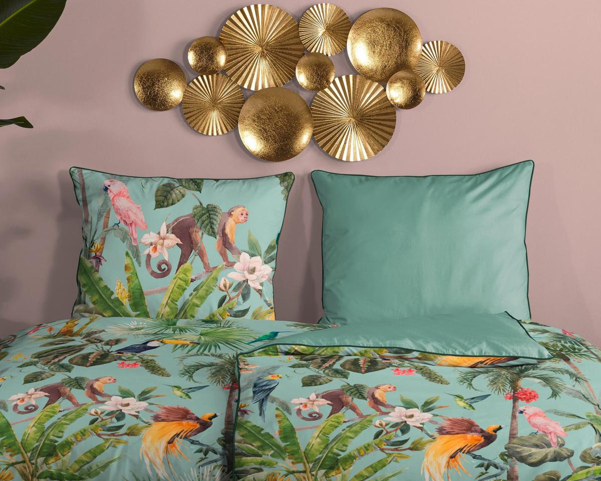 Bettwäsche Ignadi  140x200 cm Grün Olivgrün Jadegrün - Jadegrün/Olivgrün, Trend, Textil (140/200cm)