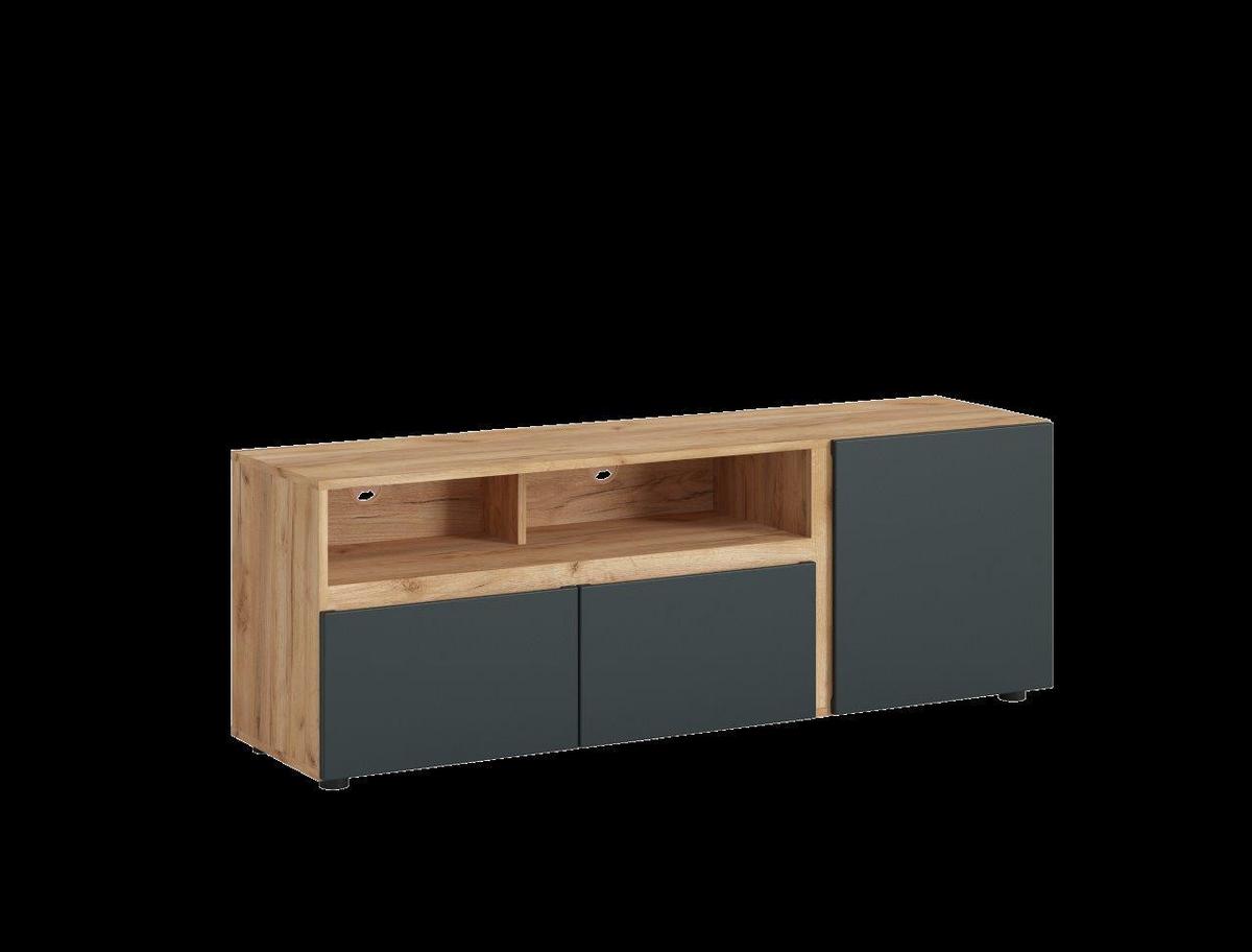 Tv-elem Morongo 148,9/39,6cm - tölgyfa színű/szürke, Modern, faalapú anyag (148,9/39,6/52,5cm)