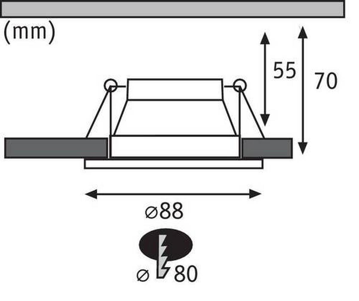 Einbauspot Ø 8,8 Cm Schwarz/silberfarben Dimmbar - Silberfarben/Schwarz, Design, Kunststoff/Metall (8,8cm) - Paulmann