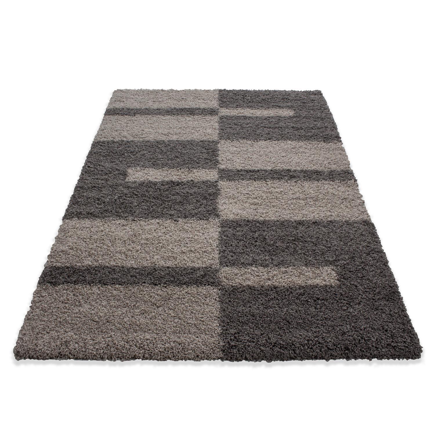 Hochflor Teppich Taupe Gala 80x250 cm - Taupe, Design, Textil (80/250cm)