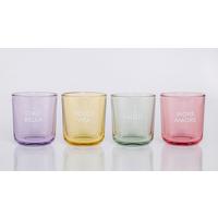 Sklenička CANDY COLORS - šalvějově zelená/světle žlutá, Moderní, sklo (8/8,8cm) - Mömax