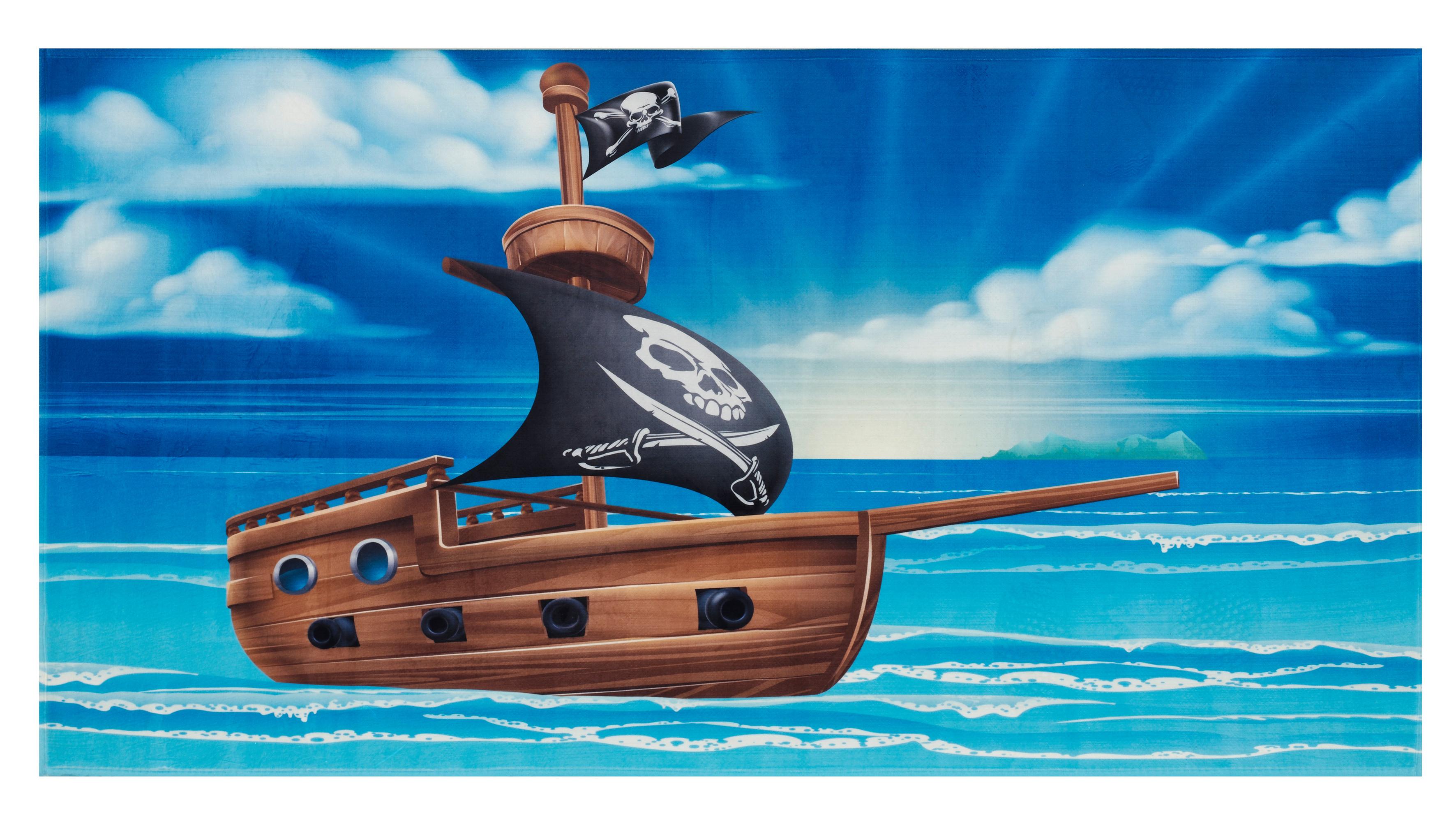 Kinderteppich Piratenschiff Blau Lovely Kids 80x150 Cm - Blau, Trend, Textil (80/150cm)