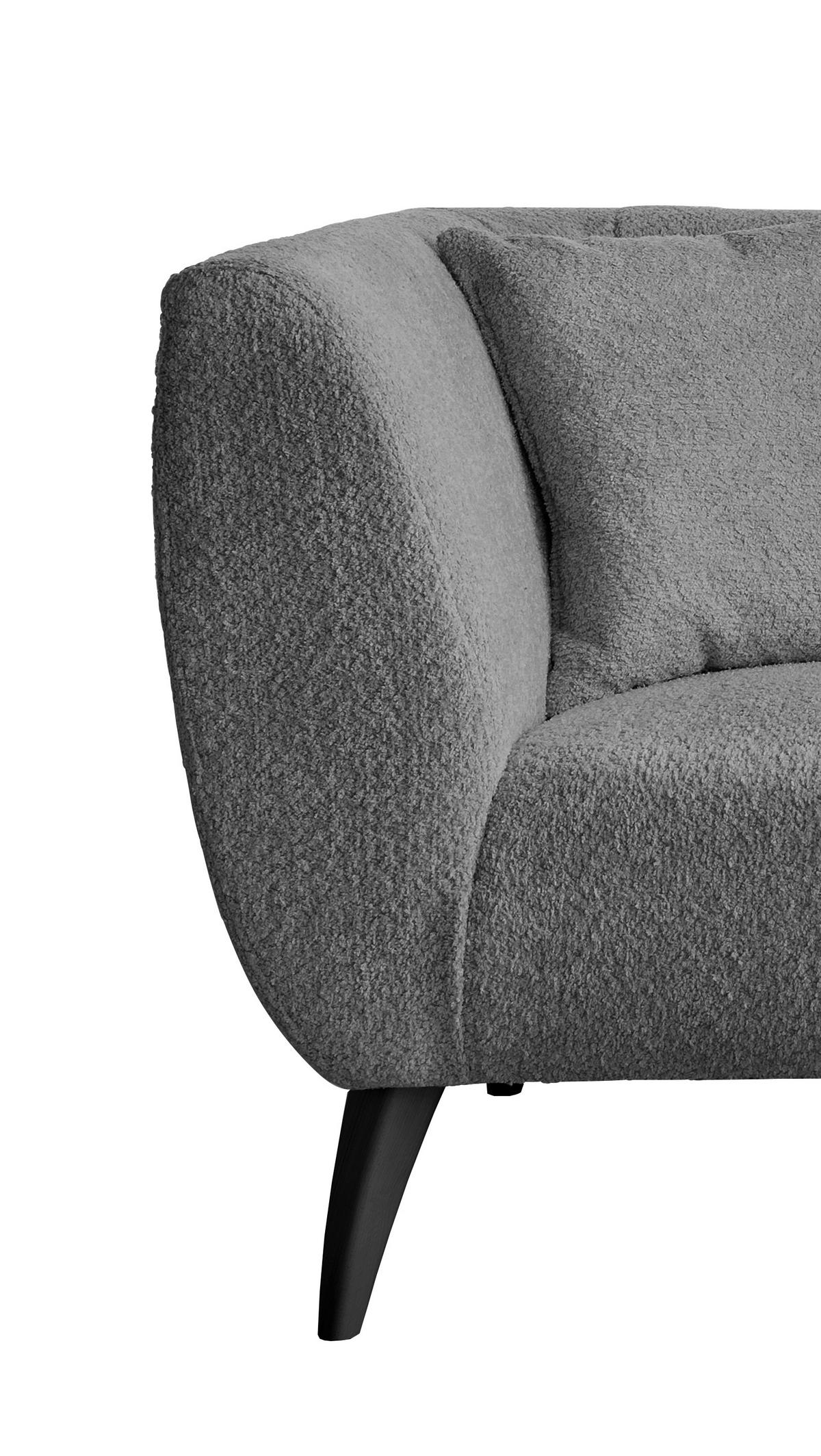 2-Sitzer-Sofa Colori Anthrazit Rücken Echt - Anthrazit/Schwarz, MODERN, Textil (172/83/88cm) - MID.YOU