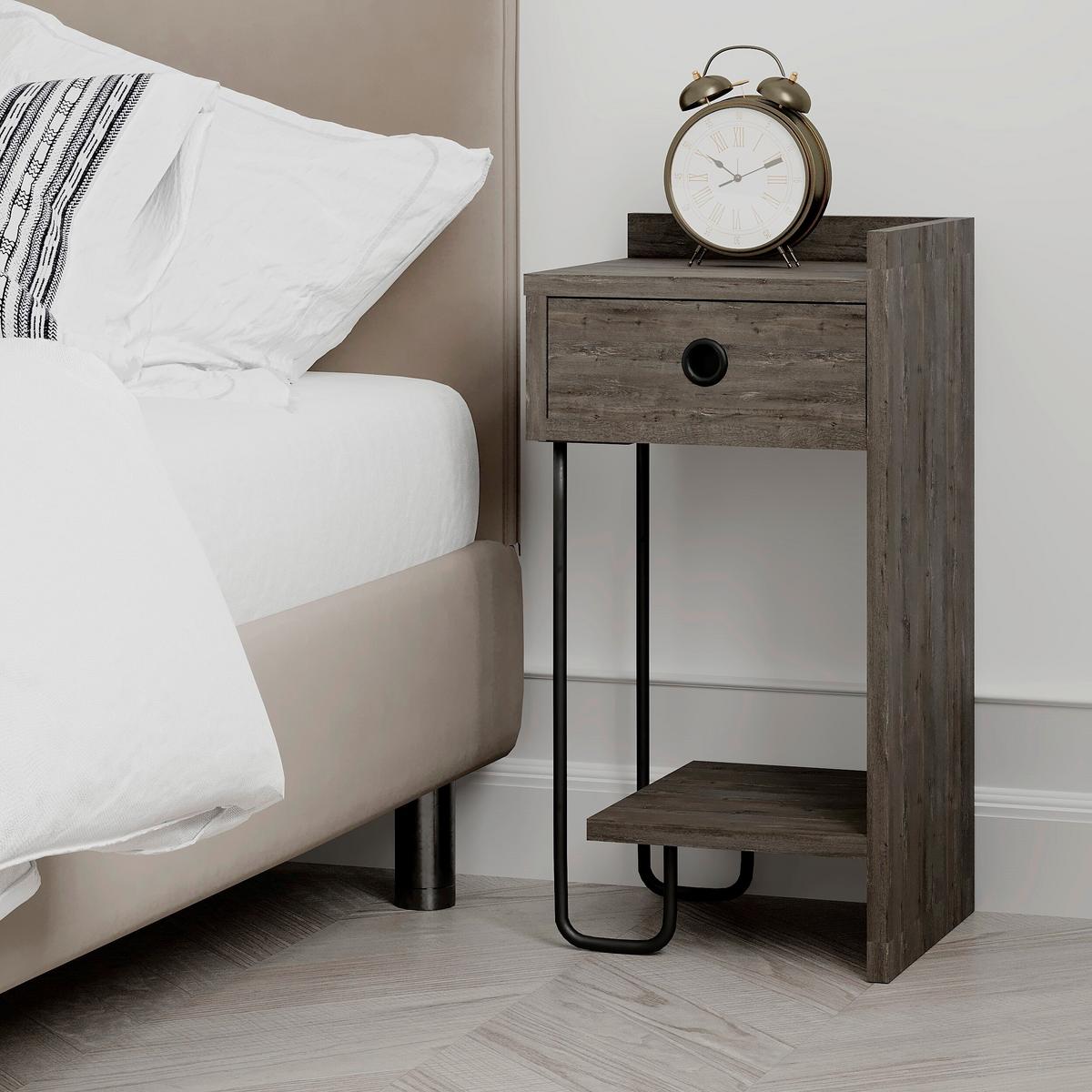 Kindernachtkästchen Sirius Dunkelbraun/schwarz B: 32 Cm - Dunkelbraun, Design, Holzwerkstoff (32/61/30cm) - Livetastic