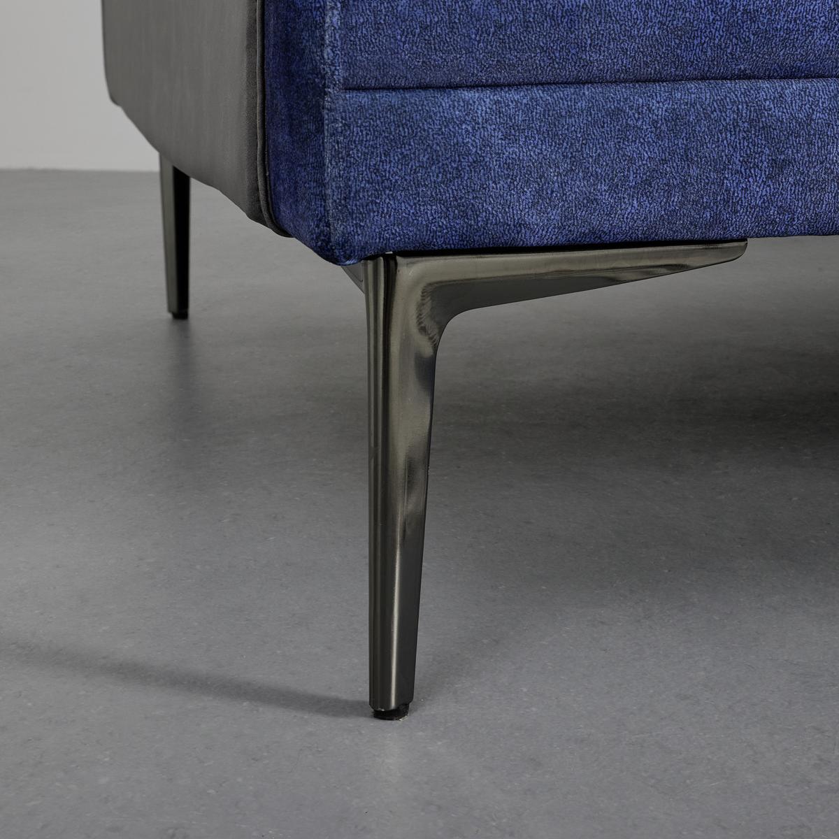 Sedací souprava DONNA - šedá/modrá, Moderní, kov/dřevo (345/68/176cm) - Bessagi Home