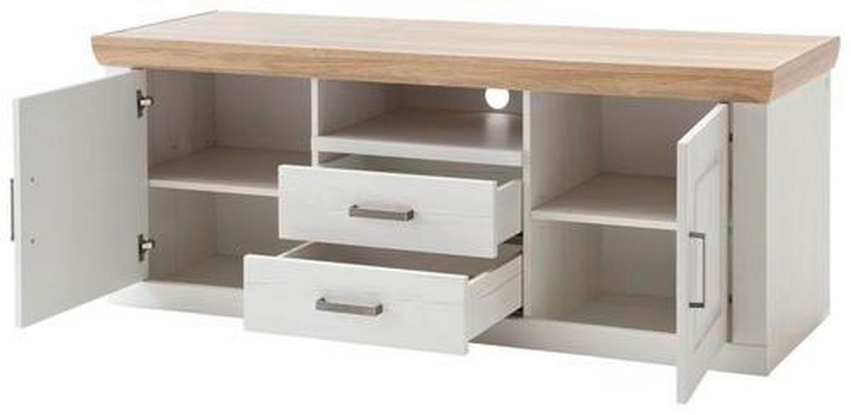 TV-Element Brixen B: 158 cm Eiche/Pinie Dekor - Eichefarben/Schwarz, LIFESTYLE, Holzwerkstoff (158/63/52cm) - Livetastic