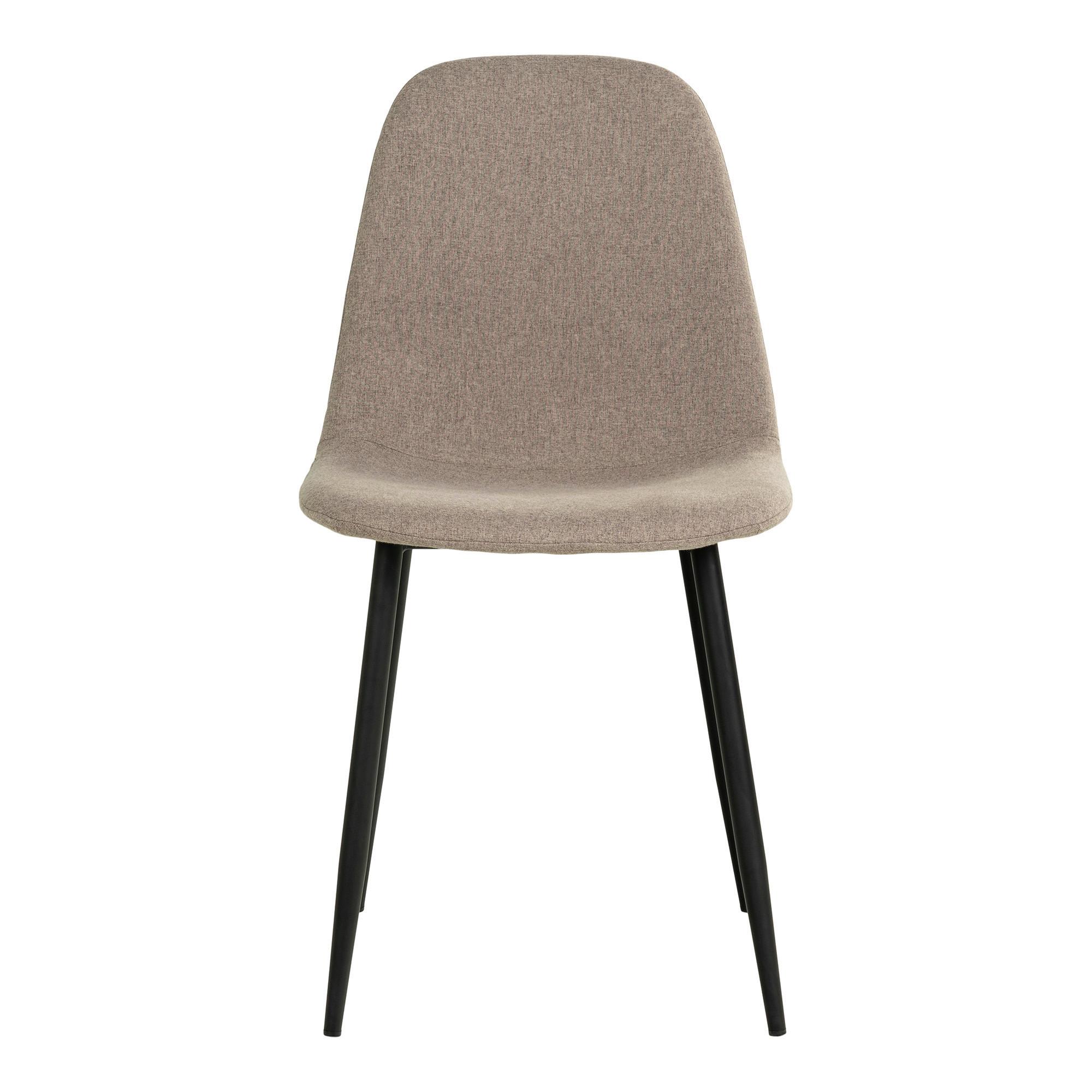 Stuhl-Set Stockholm Braubraun B: 44 cm - Graubraun/Schwarz, MODERN, Textil/Metall (44/86/54cm) - MID.YOU