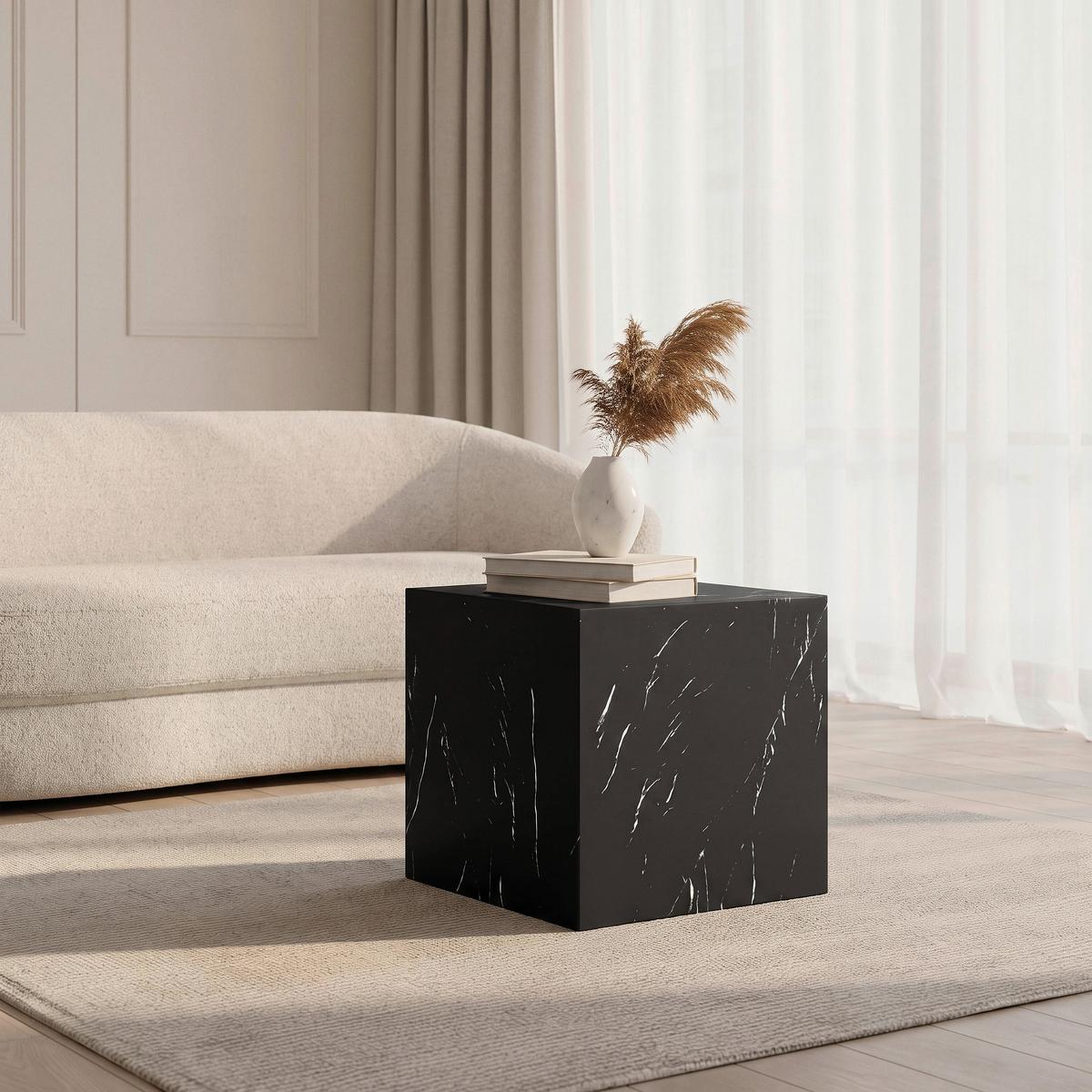 KONFERENČNÍ STOLEK EZRA - černá, Moderní, kompozitní dřevo (40/45,5/40cm) - Bessagi Home