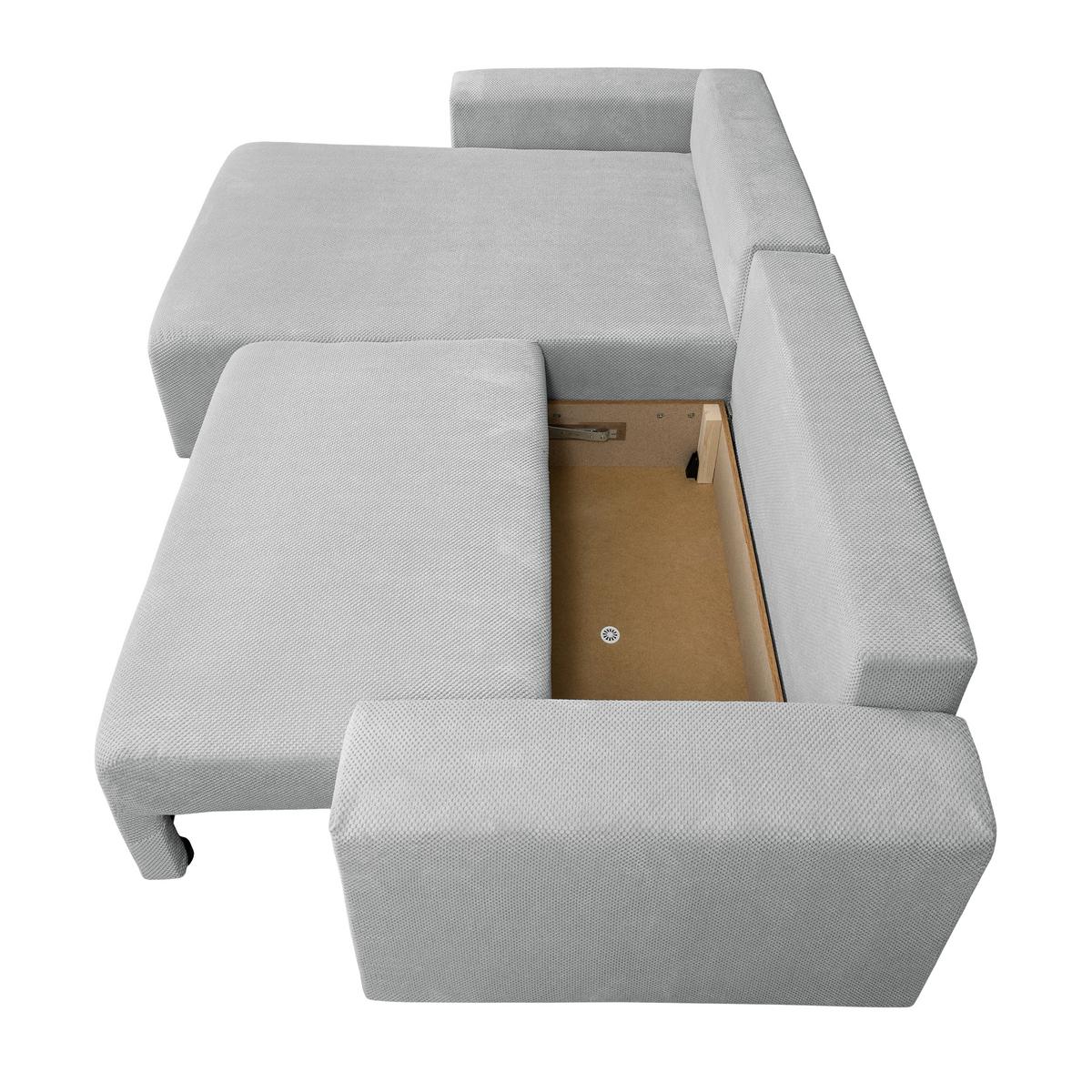 Ecksofa Dallas Boucle Grau 173x258 cm - Schwarz/Grau, MODERN, Holz/Kunststoff (173/258cm)