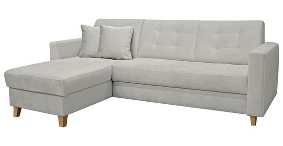Ecksofa Bergen - Hellgrau/Naturfarben, Design, Textil (231/160cm) - Luca Bessoni
