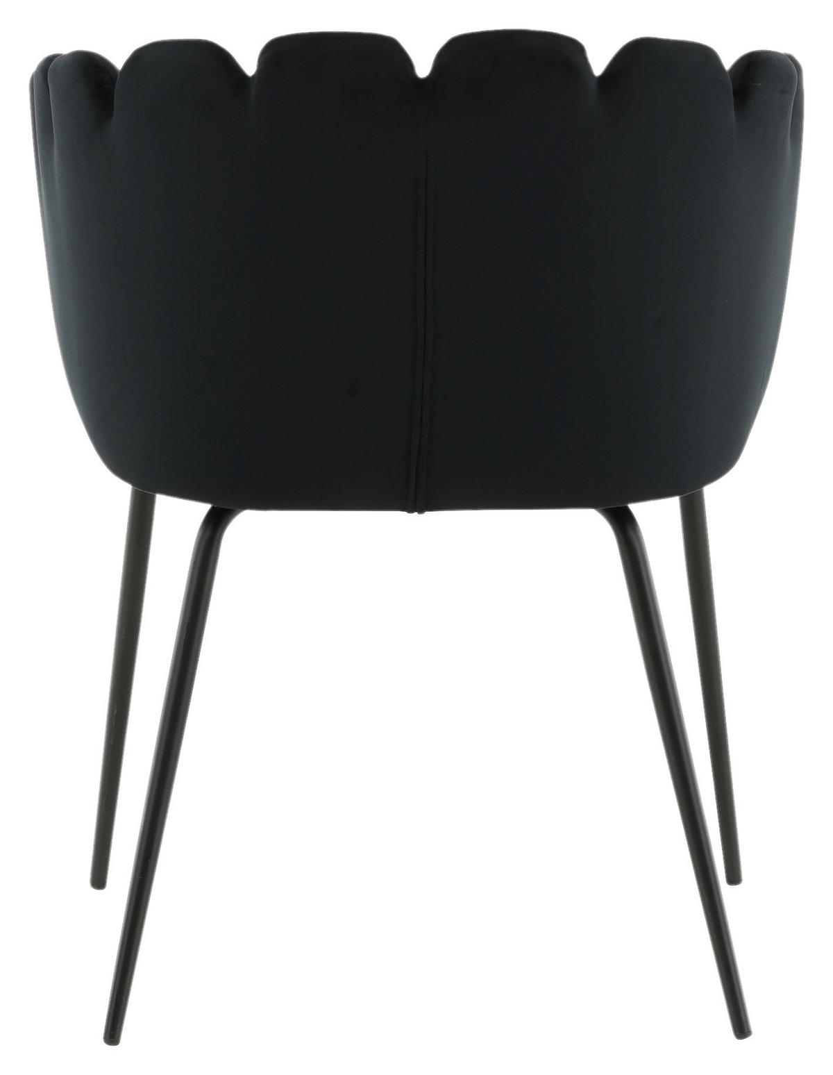 Stuhl Limhamn - Schwarz, Design, Textil/Metall (61/76.56/54cm) - Livetastic