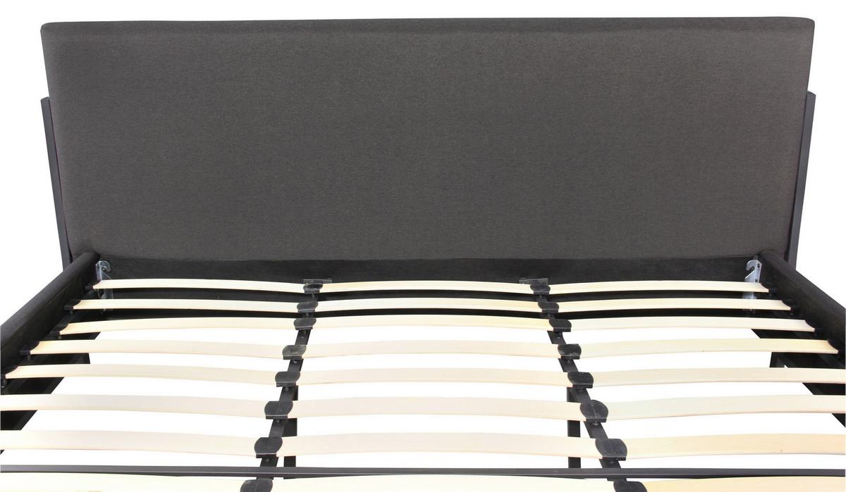 Nízká čalouněná postel SANDY, 180x200, tmavě šedá - černá/tmavě šedá, Moderní, kov/dřevo (180/200cm) - Livetastic