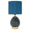 Tischleuchte Flavi Blau B: 15 cm - Blau, Basics, Keramik/Textil (15/30.5/15cm)