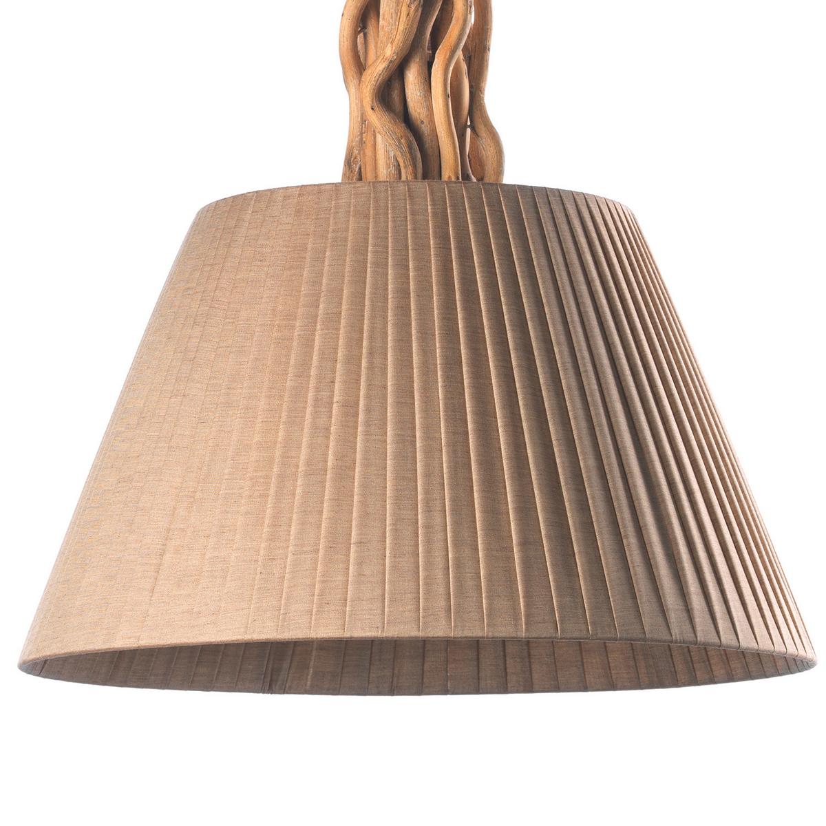Hängeleuchte 5029/ss - Sandfarben/Hellbraun, Natur, Holz/Textil (40/110cm)