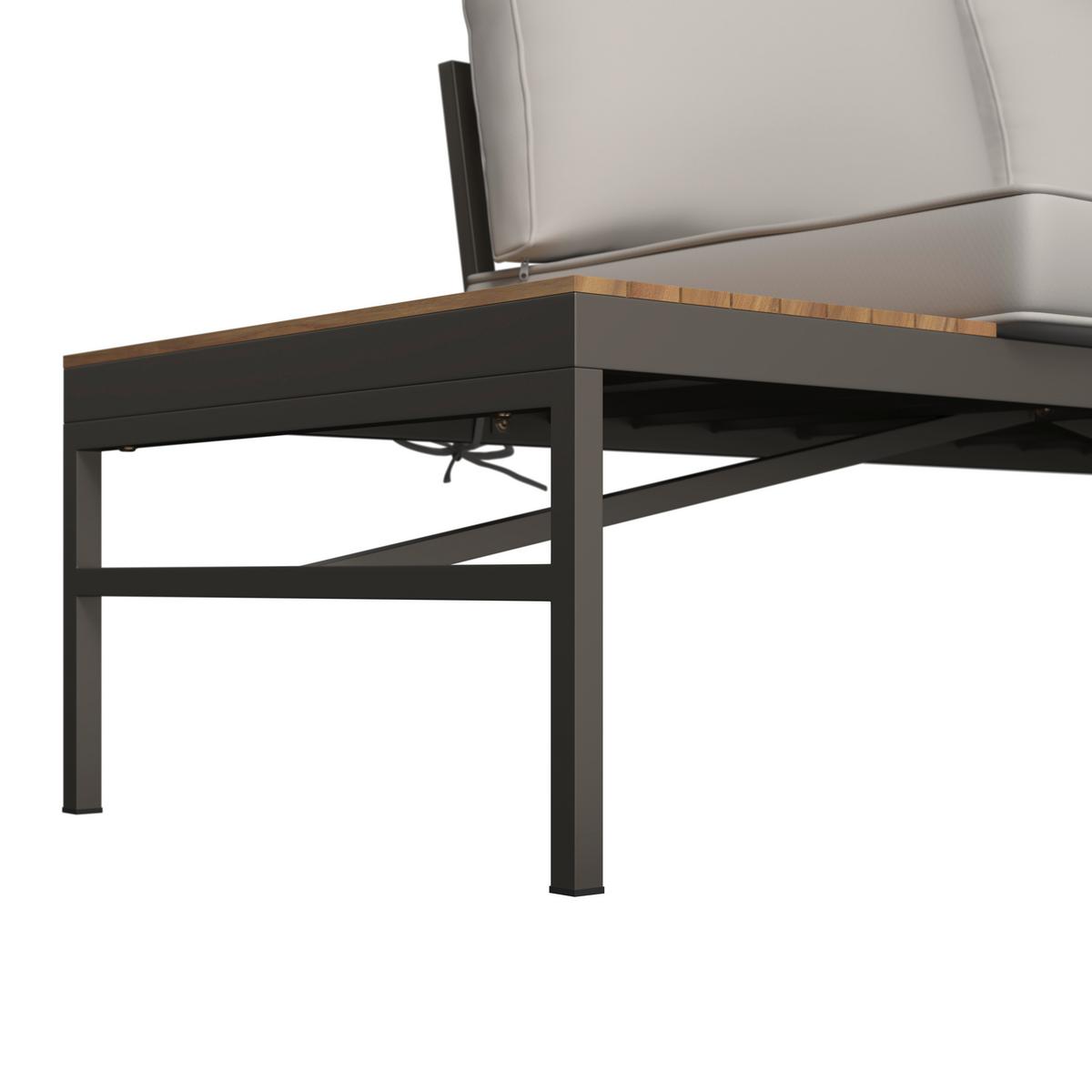 Loungegarnitur Rostock - Beige/Akaziefarben, MODERN, Holz/Textil (57/35/57cm) - Beldano