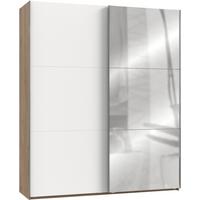 Schwebetürenschrank 200cm Level, Weiß/eiche Dekor - Klar/Eichefarben, MODERN, Holzwerkstoff (200/236/65cm) - MID.YOU