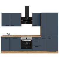 Küchenleerblock Easytouch High-Line, H7 Rechts - Blau/Eichefarben, MODERN, Holzwerkstoff (300cm) - Nobilia