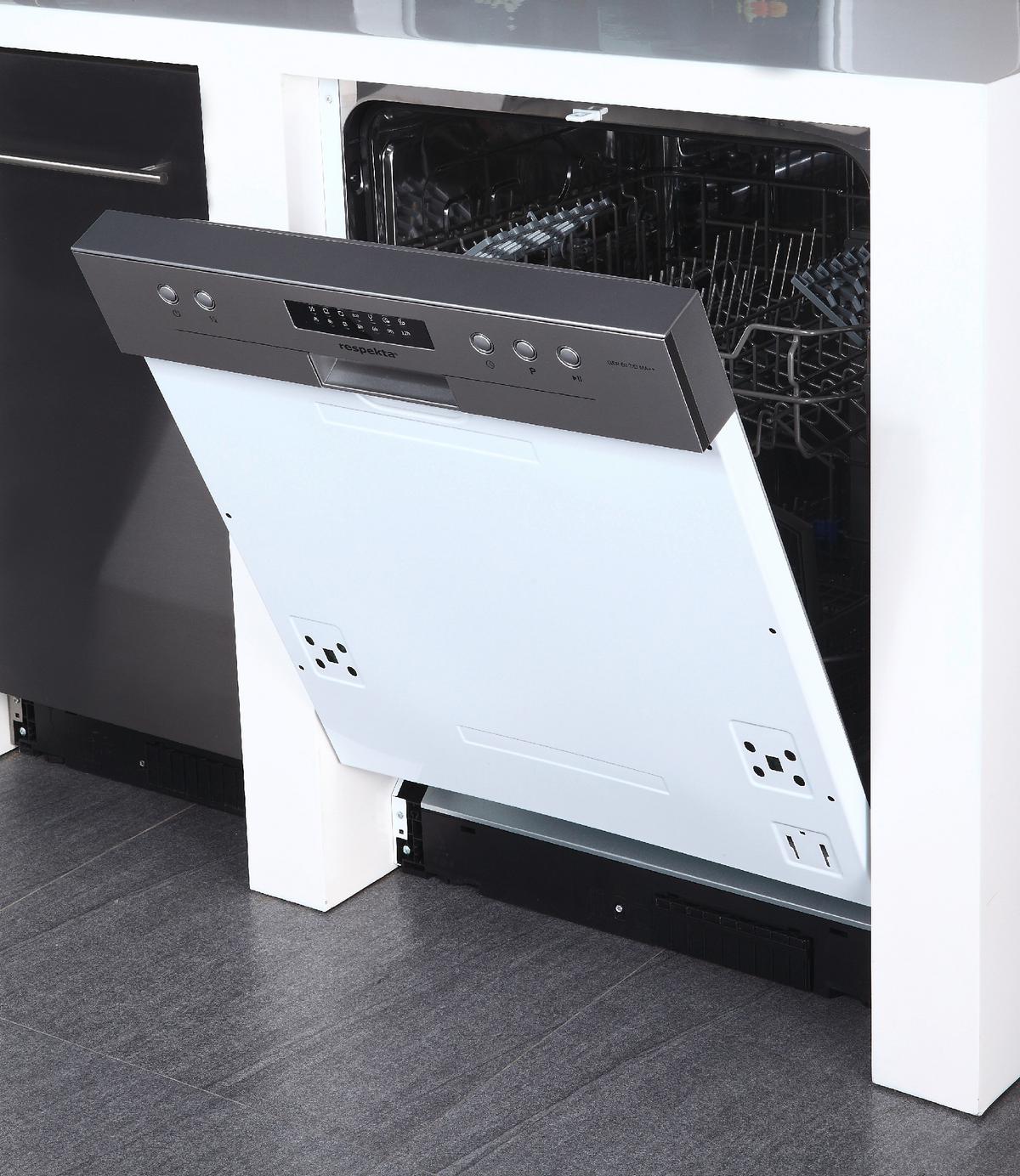 Geschirrspüler Gsp60tidm B: 59,8 Cm Teilintegriert - Edelstahlfarben/Weiß, Trend, Metall (59,8/81,5/57cm) - Respekta