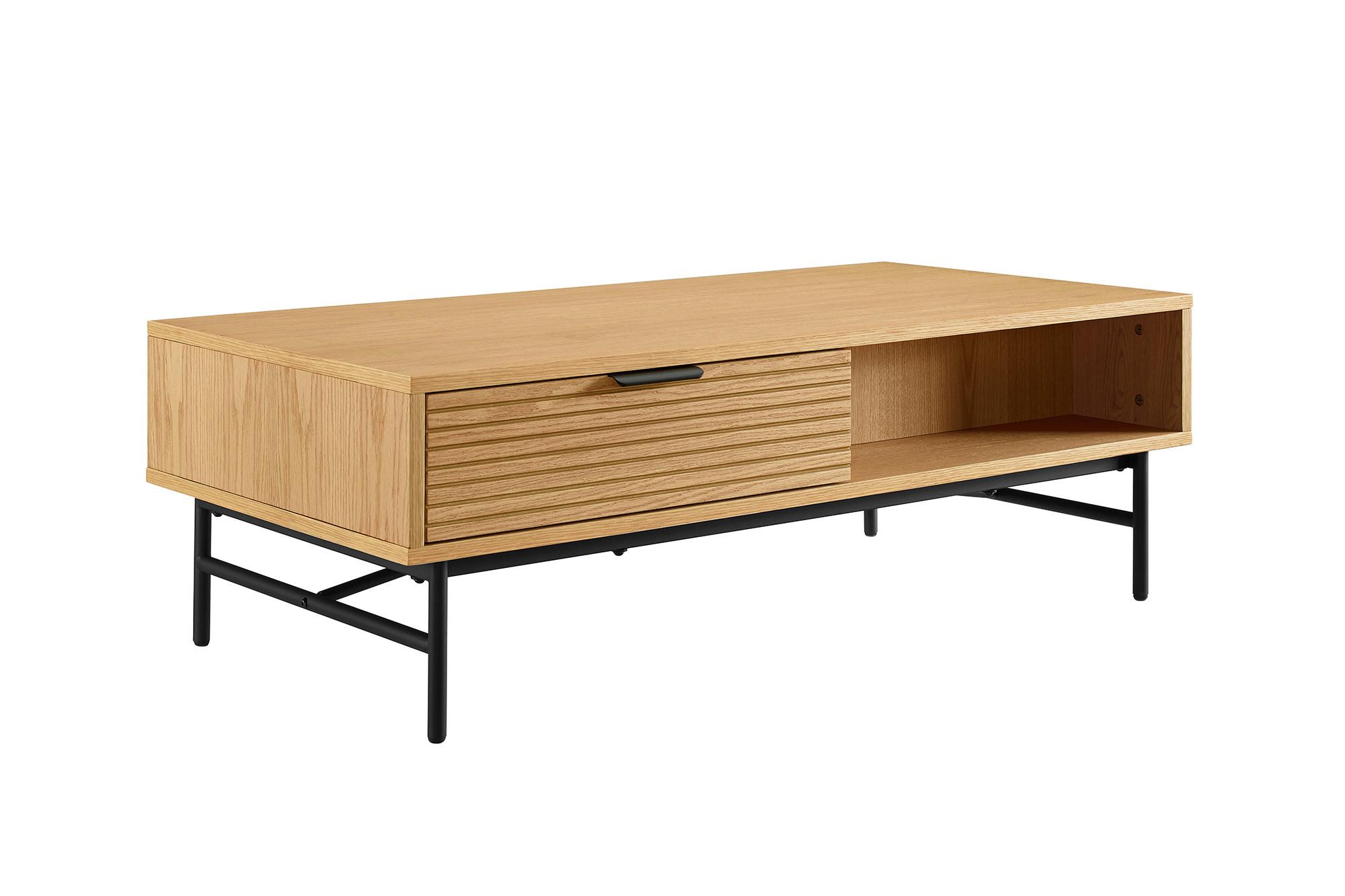 COUCHTISCH Schwarz, Eichefarben L: 120 cm - Eichefarben/Schwarz, Design, Holz/Holzwerkstoff (120/60/40cm) - Livetastic