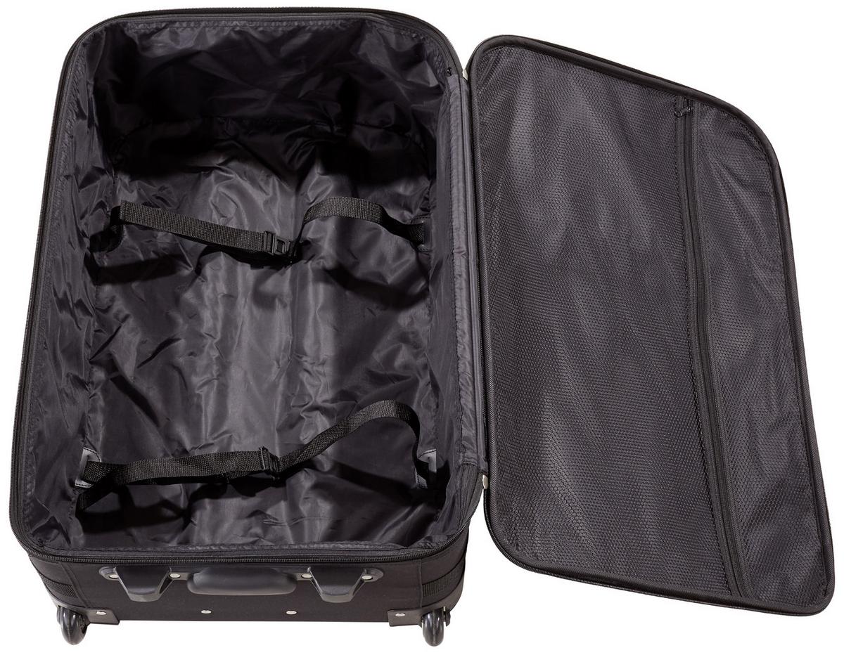 Reisekoffer Set 3-tlg. Paris 2 Rollen - Schwarz, Kunststoff/Textil - Luca Bessoni