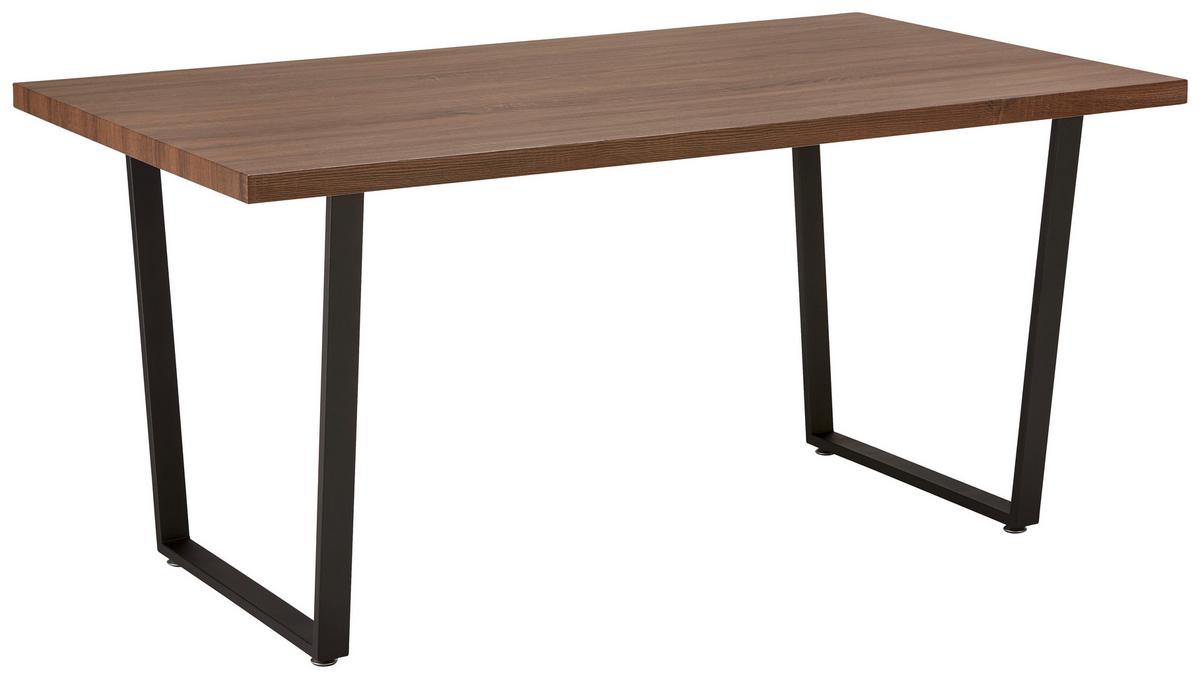 Stôl Dave  160x90cm - čierna/farba vlašského orecha, Modern, kov/drevo (160/90/76cm) - Bessagi Home