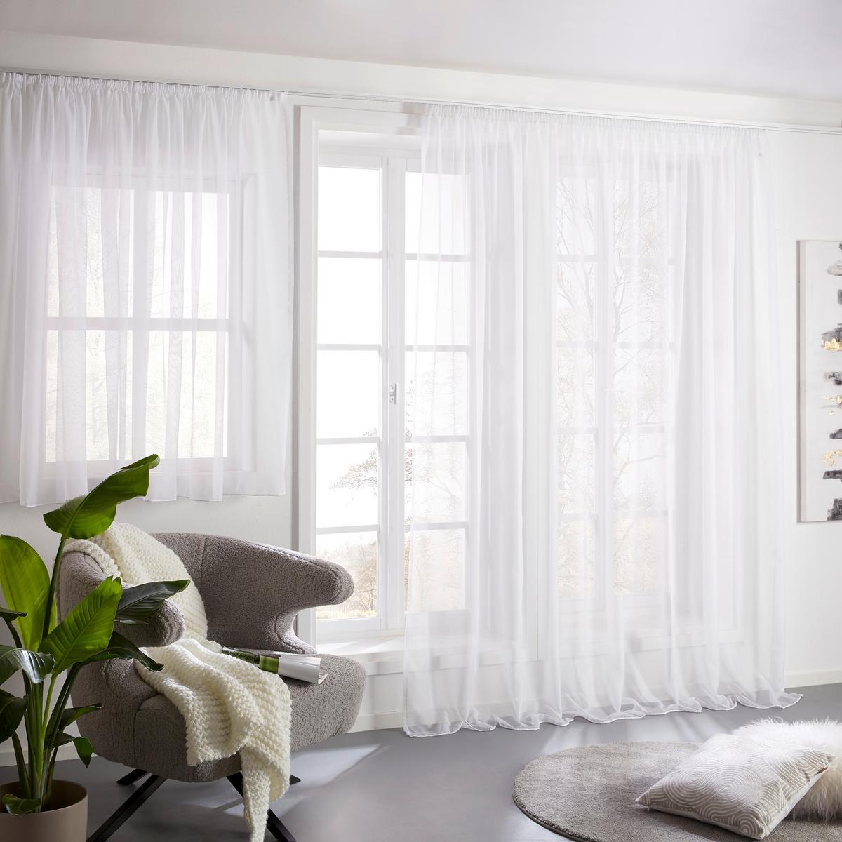 KUSOVÁ ZÁCLONA ANNA STORE 4 - biela, Konventionell, textil (300/300cm) - Based