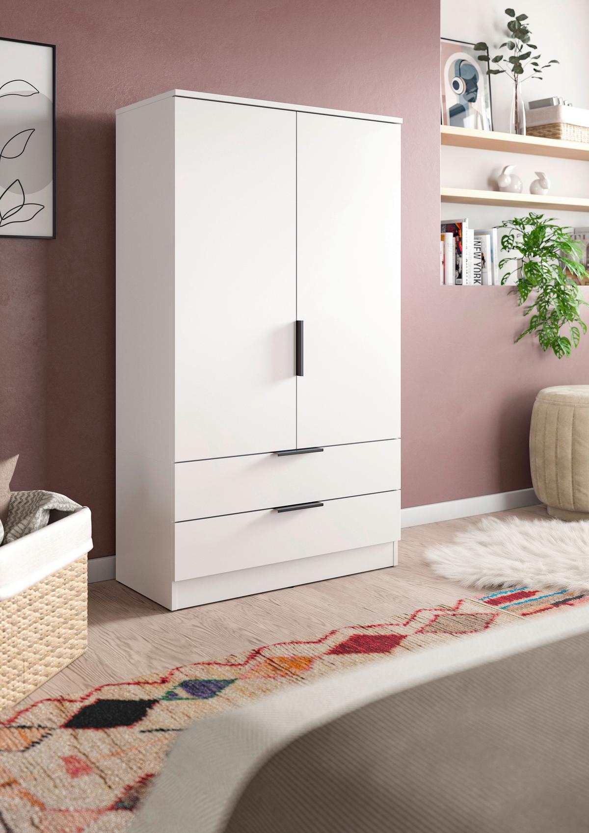 DREHTÜRENSCHRANK Kopenhagen Weiß B: 80cm - Weiß, MODERN, Holzwerkstoff (80/140/37cm) - Livetastic