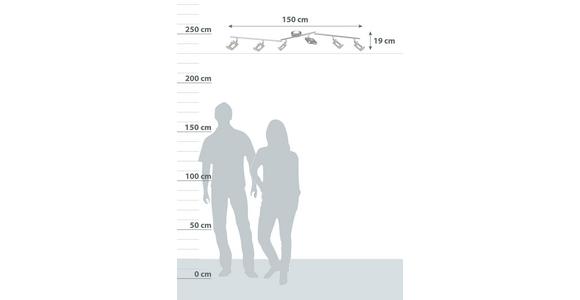 LED-Strahler Amelie 6-Flammig verstellbar L: 150 cm - Chromfarben, MODERN, Kunststoff/Metall (150cm) - Luca Bessoni