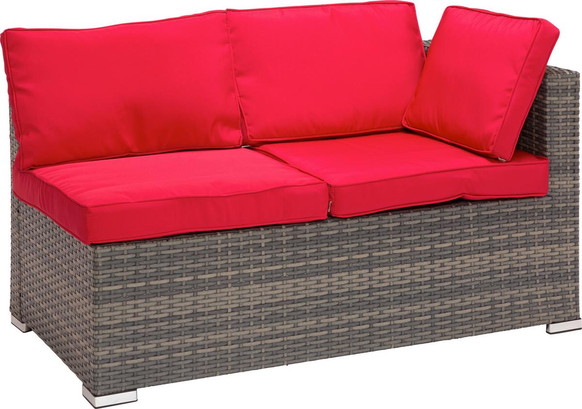 Lounge Garnitúra Leona - barna/piros, Modern, műanyag/üveg (146/199cm) - Luca Bessoni