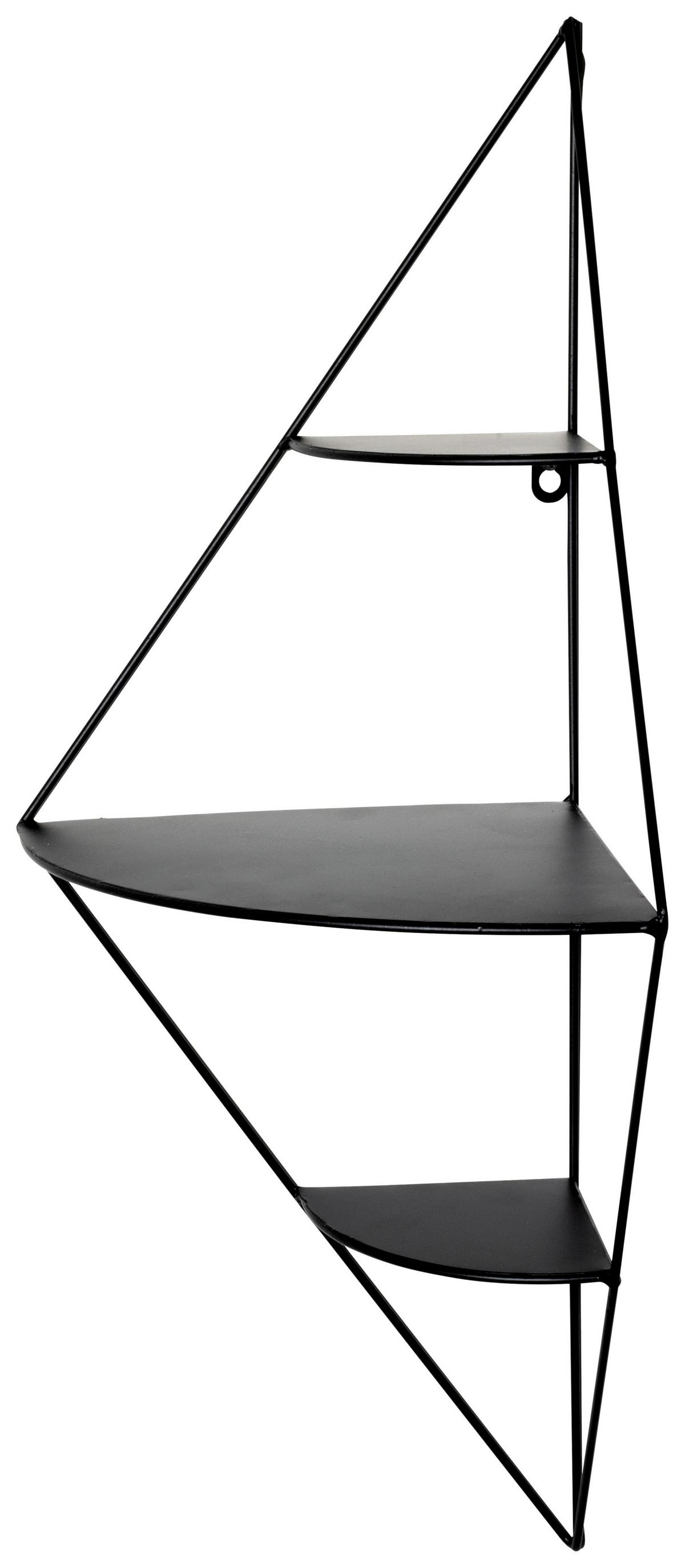 ROHOVÝ REGÁL LEICESTER - černá, Moderní, kov (36/70/26cm) - Mömax