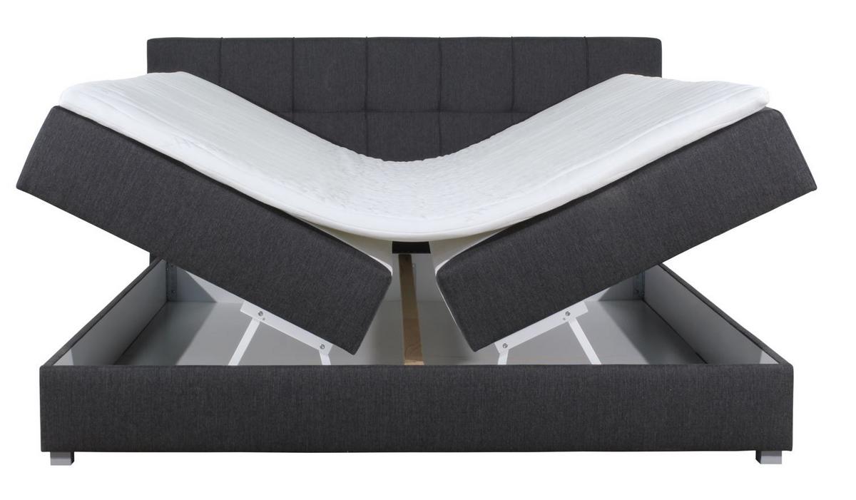 Boxspringbett mit Topper 180x200 cm Winer - Anthrazit/Silberfarben, MODERN, Textil (180/200cm) - MID.YOU