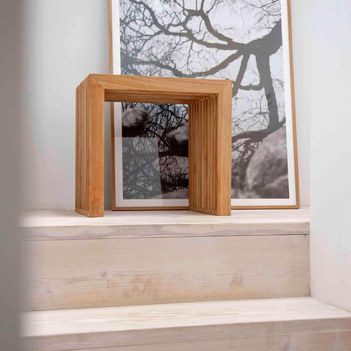 HOCKER RIB - Teakfarben, KONVENTIONELL, Holz (45/43/35cm) - MID.YOU