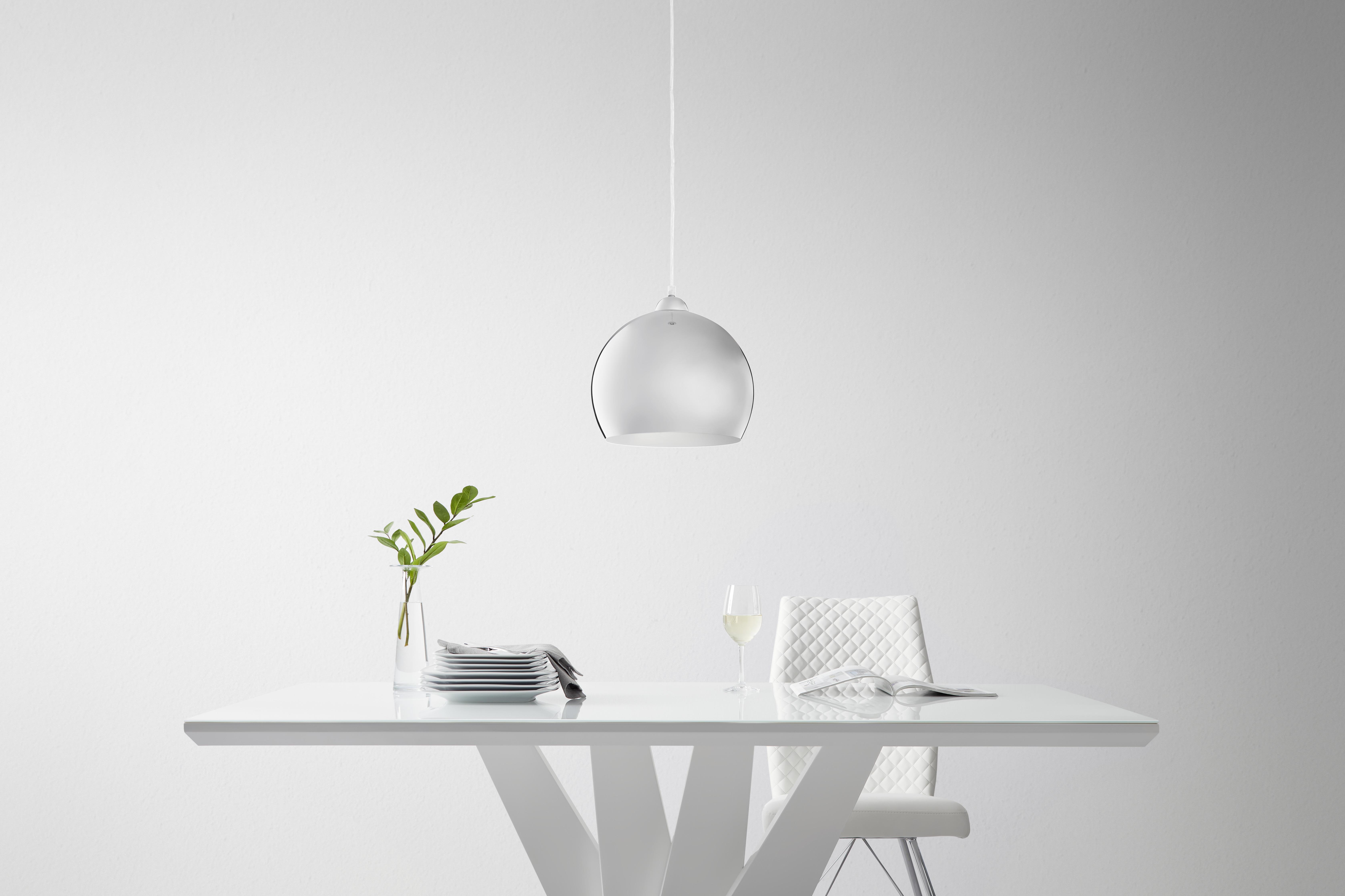 Závesná Lampa Konrad 30/120cm, 60 Watt - chrómová, Moderný, plast/sklo (30/120cm) - Modern Living