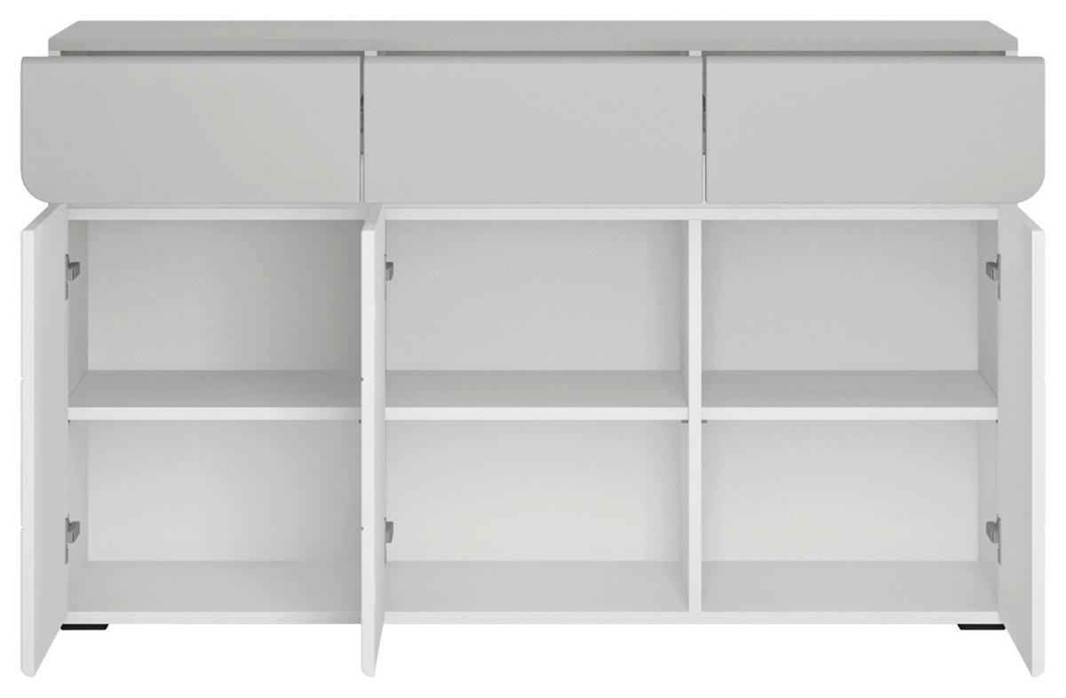 Komoda FLEXI barva bílá/šedá - šedá/bílá, Moderní, kompozitní dřevo/plast (126/77/41,6cm) - Premium Living