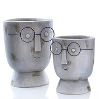 Virágcserép 8654081 Aba -Paz- - szürke, Konventionell, kő (17/22cm) - Luca Bessoni