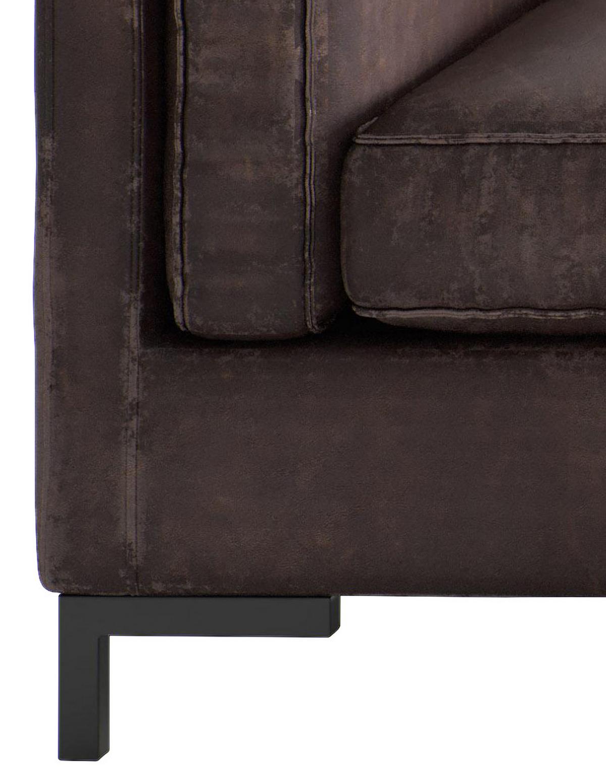 Ecksofa Packo Dunkelbraun S: 265x160 Cm - Dunkelbraun/Schwarz, Design, Textil (265/160cm) - Livetastic