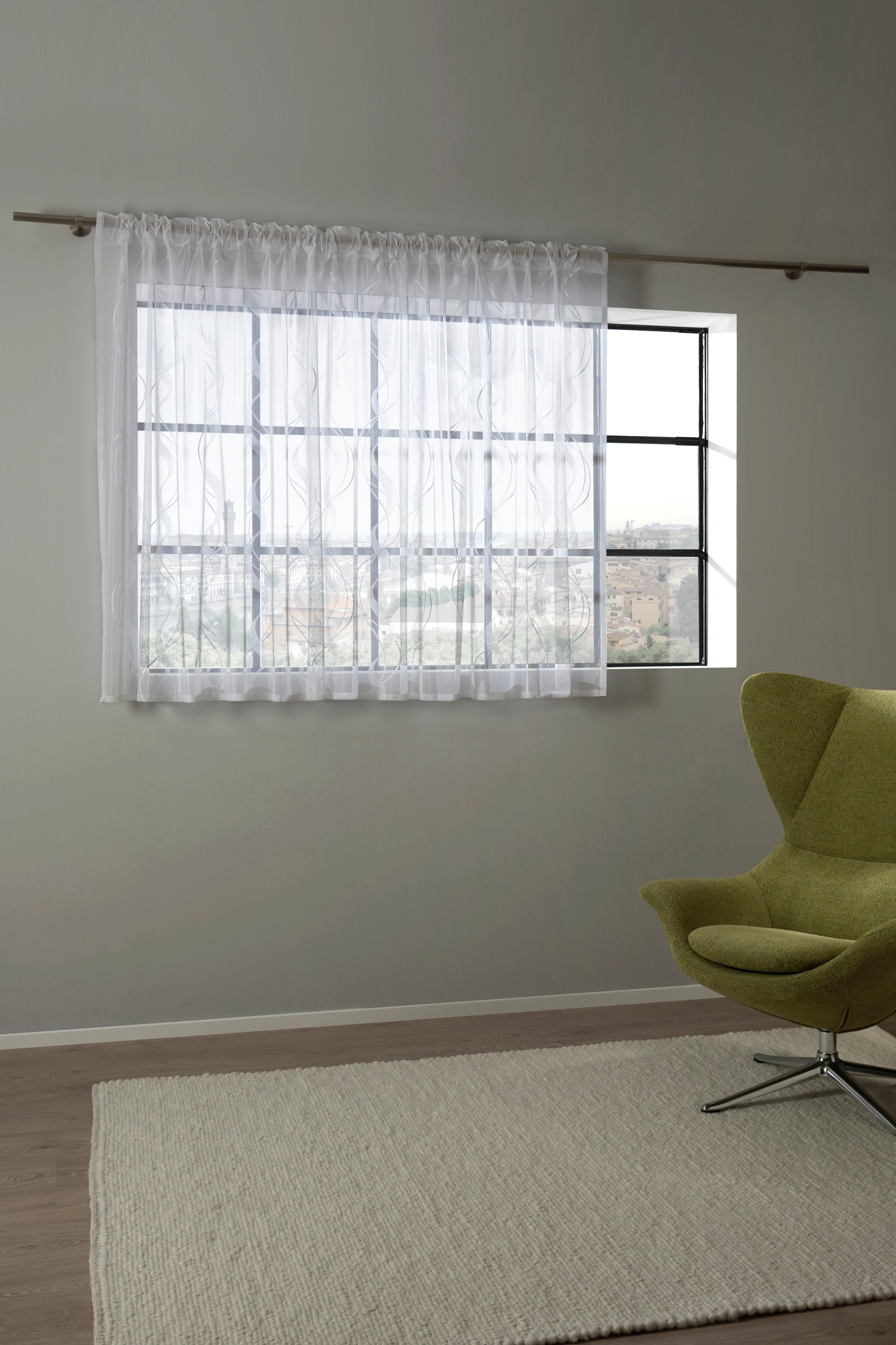 KUSOVÁ ZÁCLONA WAVE STORE 1 - bílá, textil (300/145cm) - Modern Living