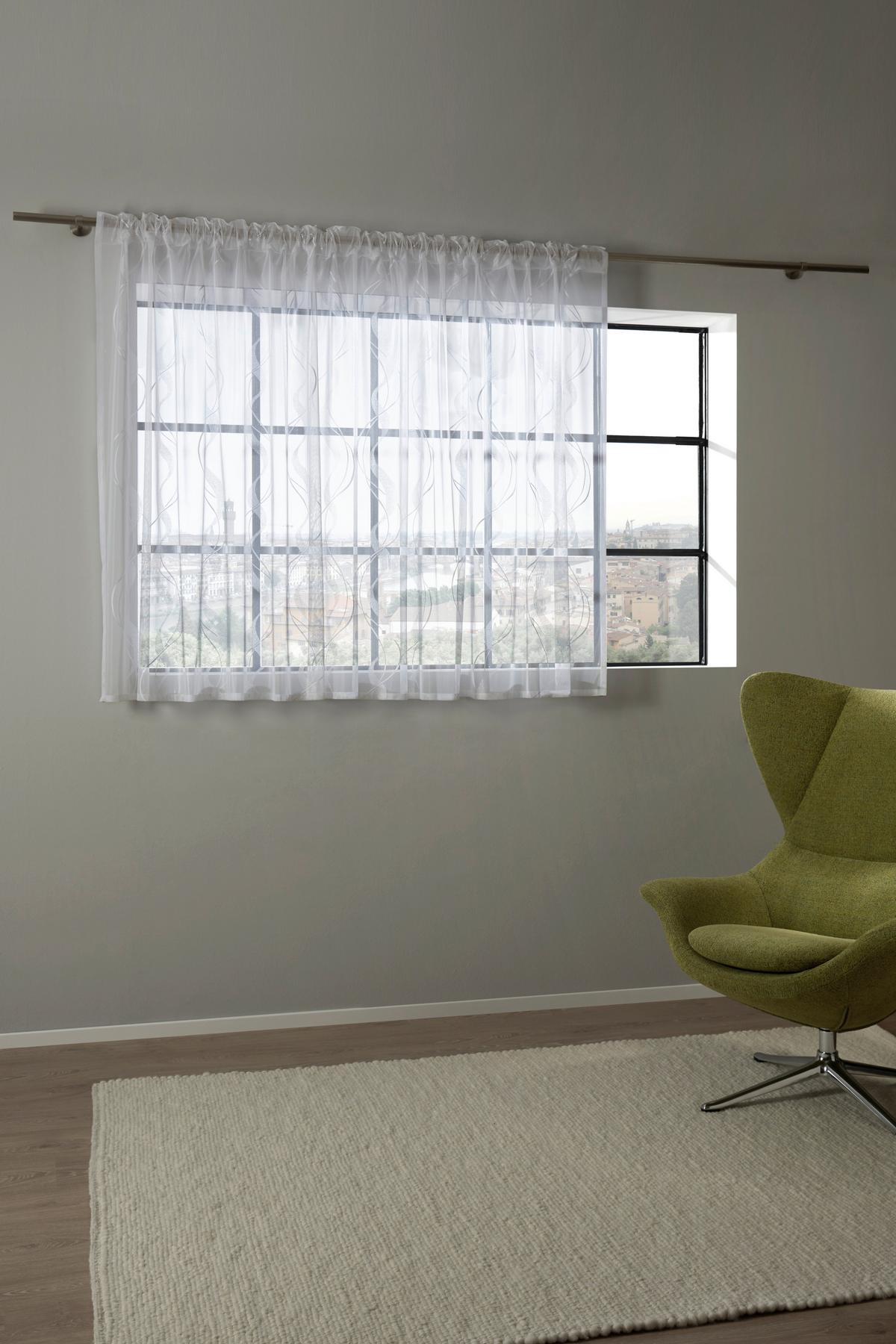 KUSOVÁ ZÁCLONA WAVE STORE 1 - biela, textil (300/145cm) - Modern Living