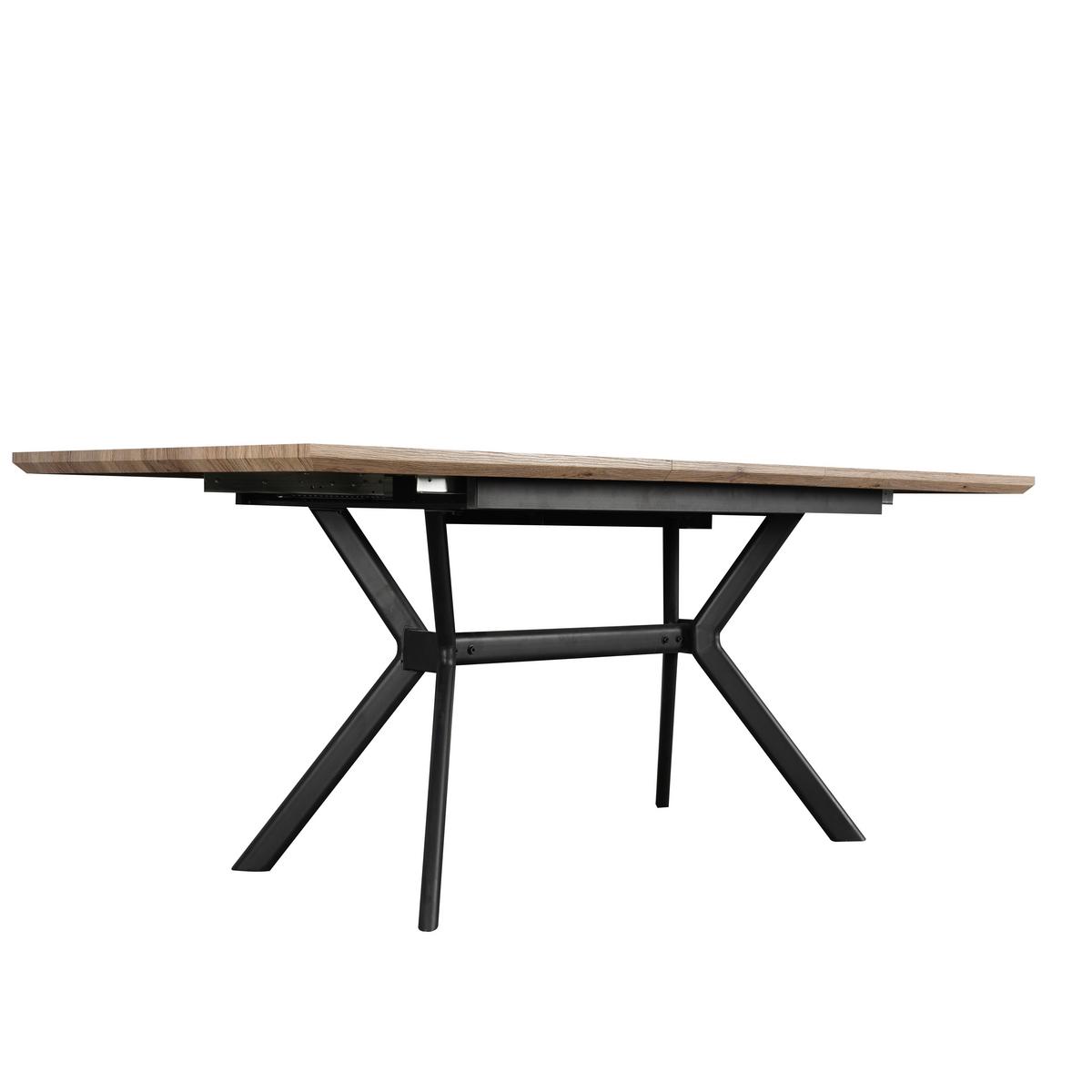 Étkezőasztal Extend - natúr színű/fekete, Modern, faalapú anyag/fém (140/90/76cm) - MID.YOU