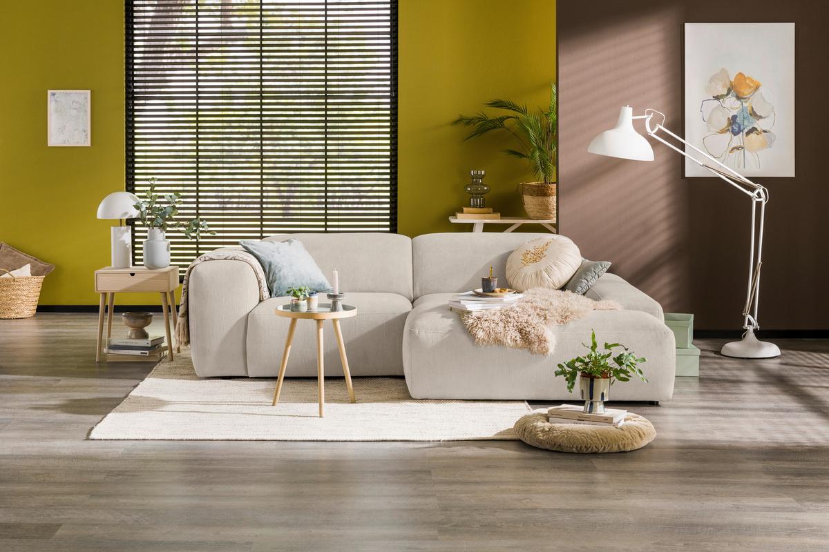 ECKSOFA Hannah Beige S: 252x170cm - Beige/Schwarz, Design, Textil (252/170cm) - MID.YOU