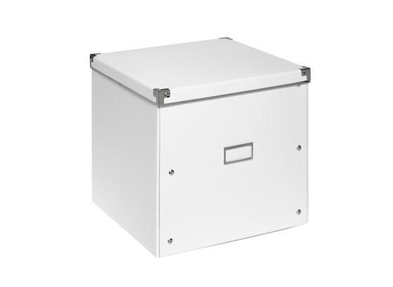 Box Úložný Lorenz - bílá, kov/karton (33/33/31cm) - Mömax modern living Box Úložný Lorenz - bílá, kov/karton (33/33/31cm) - Mömax modern living