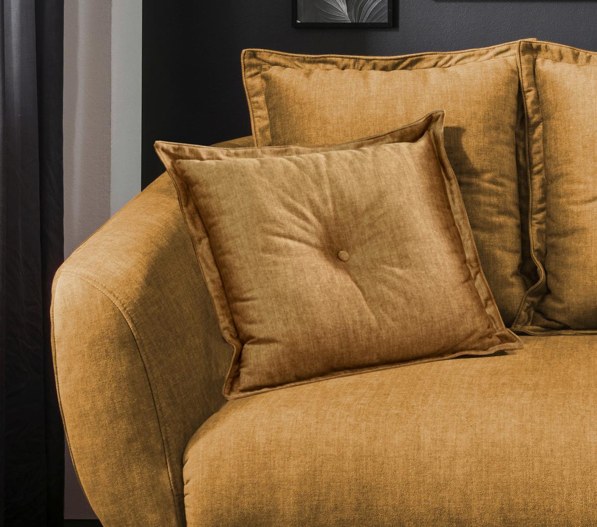 2,5-sitzer-sofa Baggio Mit Kissen Gelb - Gelb/Schwarz, MODERN, Holz/Textil (196/94/103cm) - Livetastic