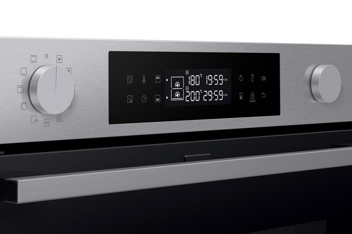 Backofen Silberfarben B: 59,5 cm - Silberfarben, Design, Glas/Keramik (59,5/59,6/57,1cm) - Samsung