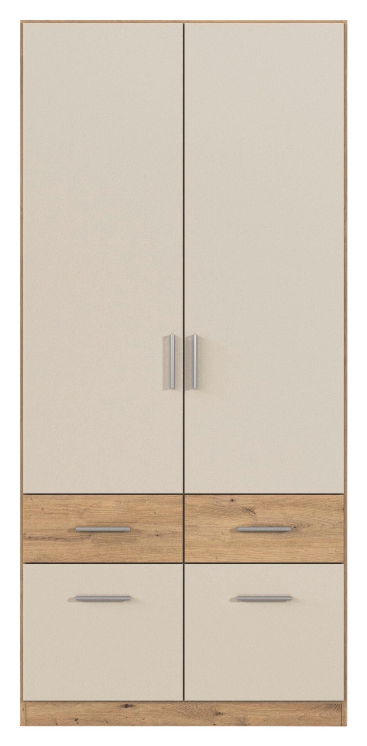 Skriňa s otočnými dverami CELLE, šírka 91 cm - šampanská/dub artisan, Konventionell, kompozitné drevo/plast (91/197/54cm) - Mömax