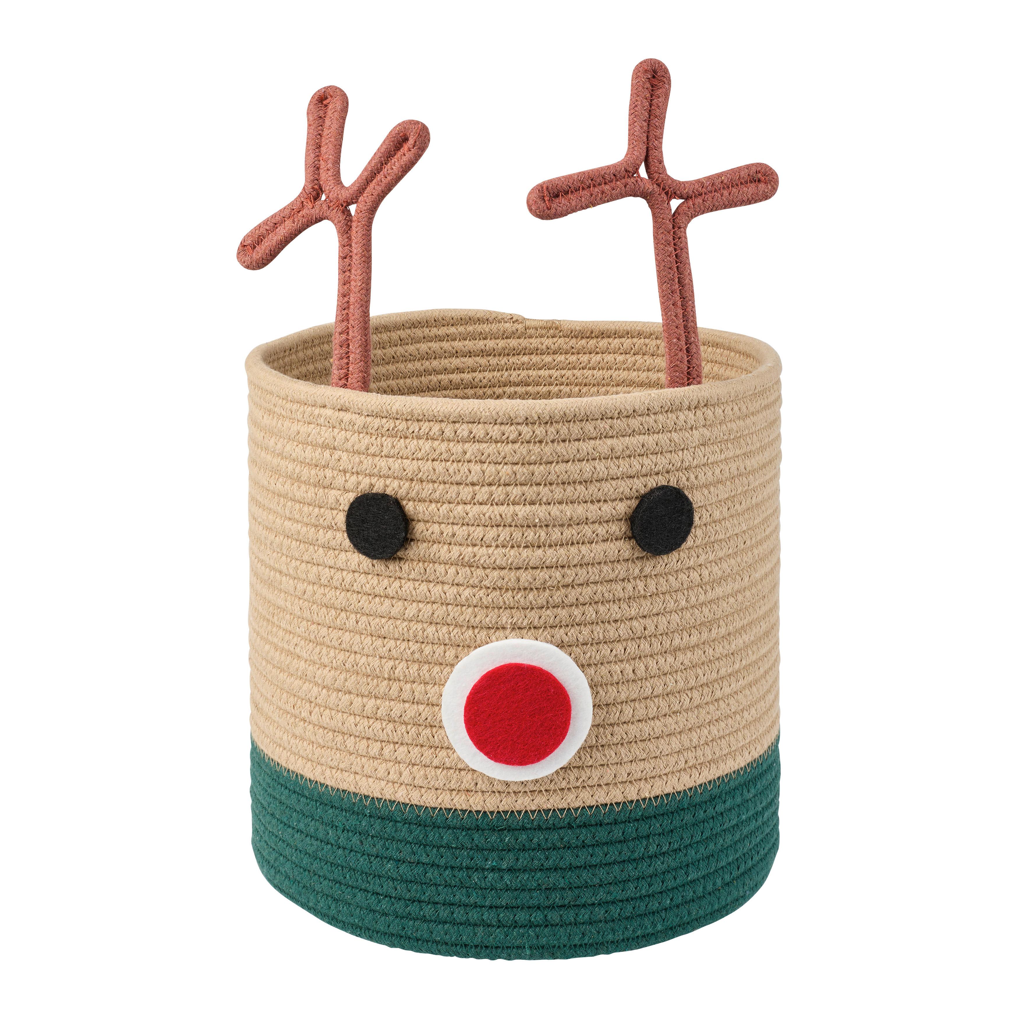 Koš TRIXI - zelená/světle červená, textil (25/25cm) - Mömax