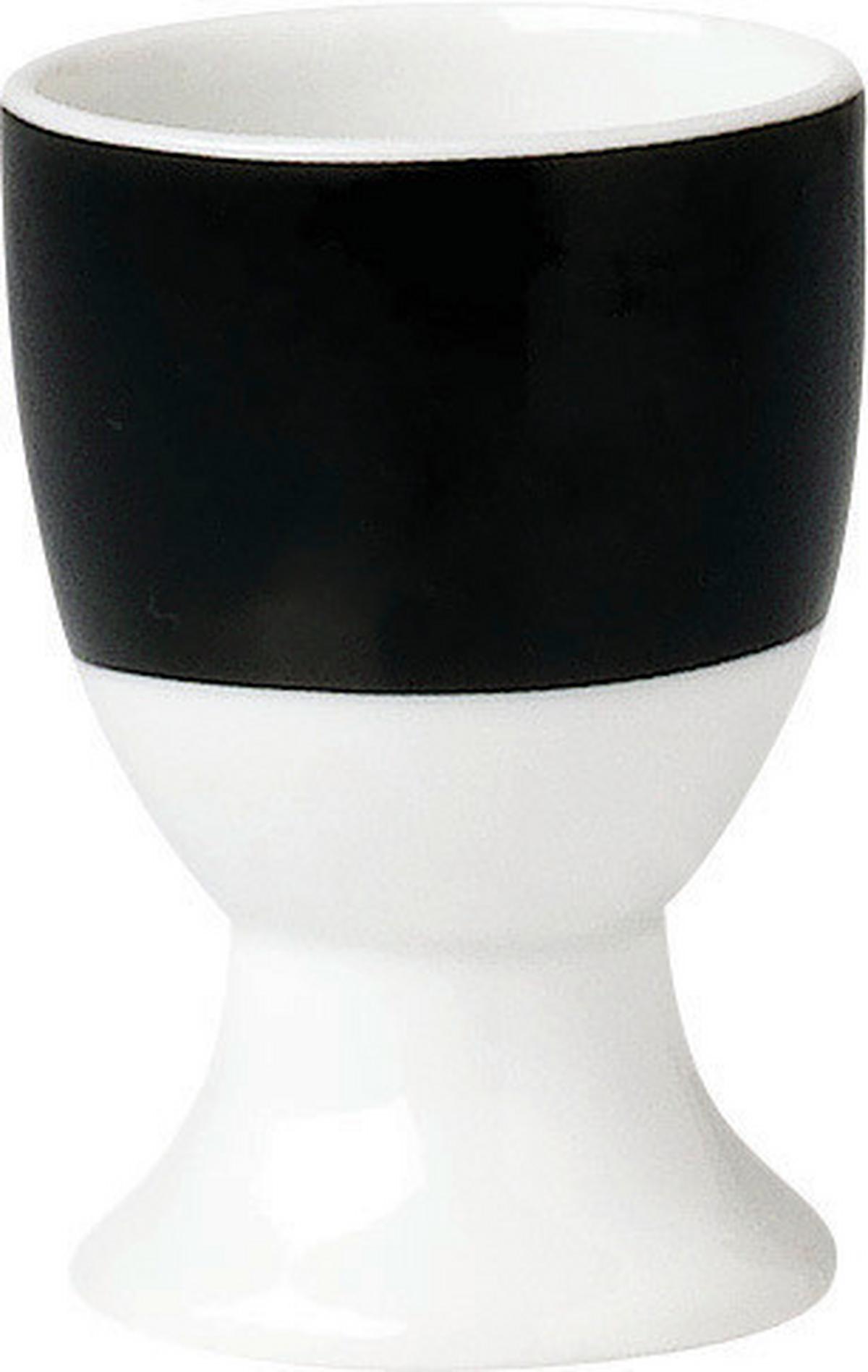 Eierbecherset Schwarz Weiß 6-teilig D: 4,5cm - Schwarz/Weiß, Basics, Keramik (4,5/6,5cm) - Van Well