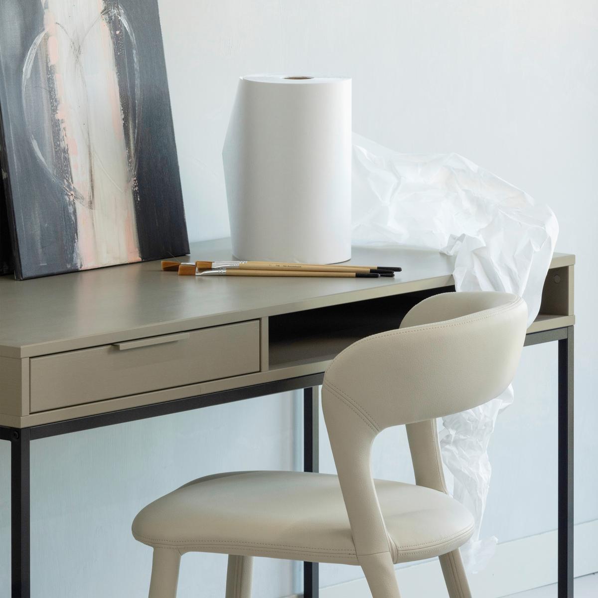 Schreibtisch Nore Schlammfarben B: 130 cm - Schlammfarben/Schwarz, MODERN, Holz/Metall (130/58/75cm) - Livetastic